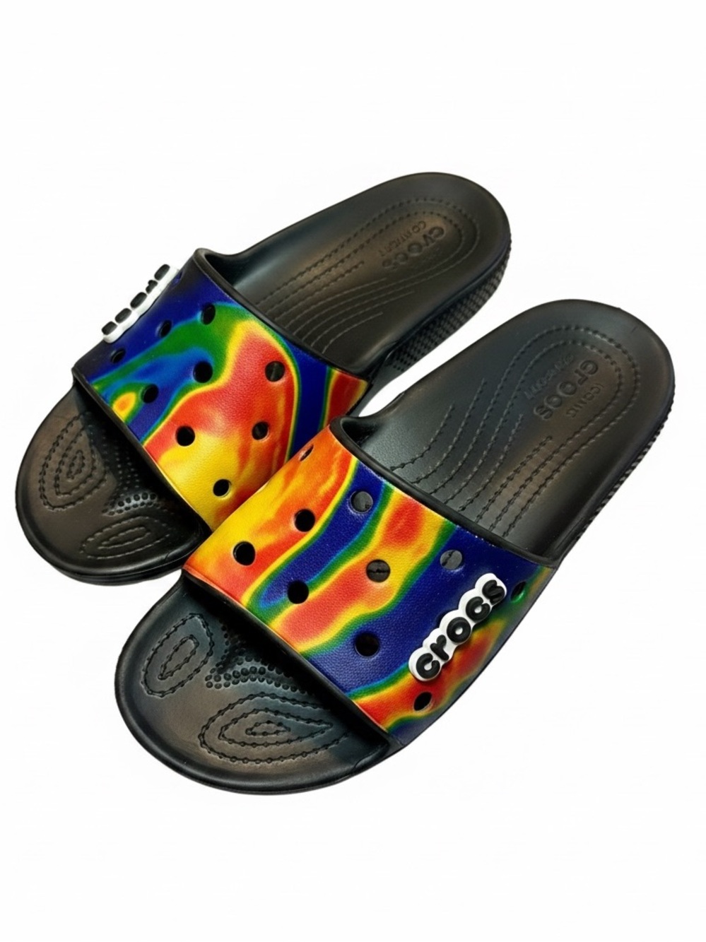 Crocs Classic Solarized Tie Dye Slide Sandals M6 W8 Unisex Waterproof
